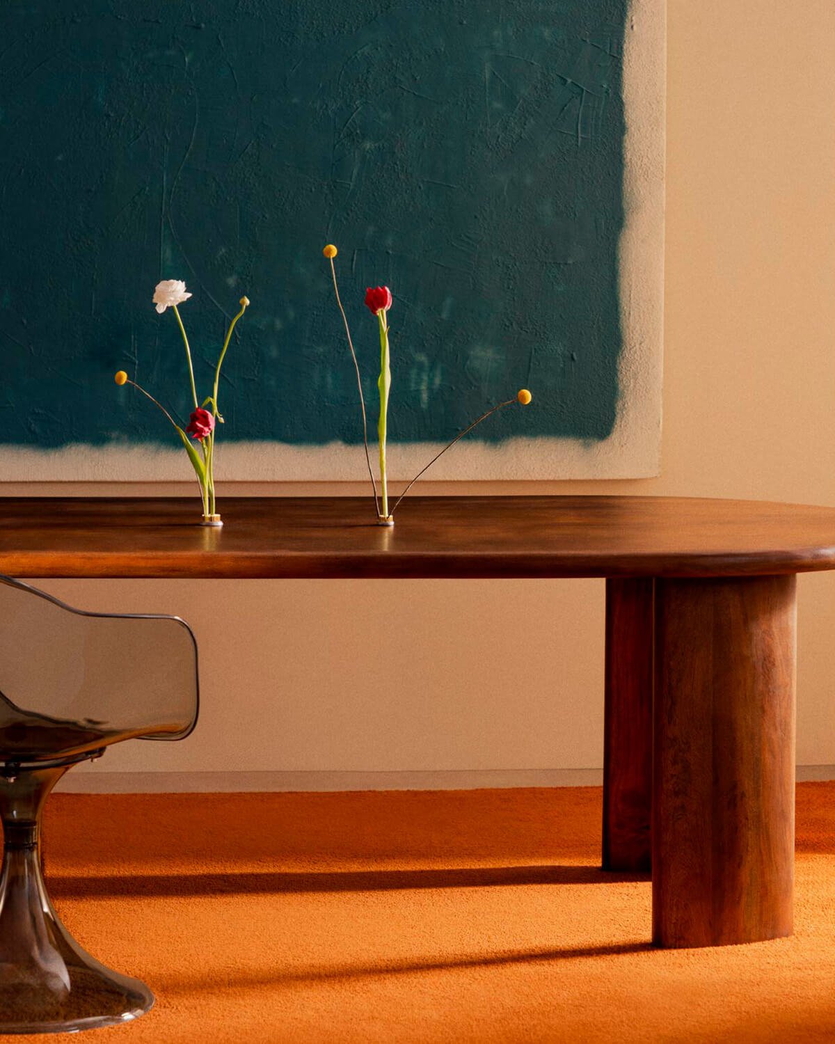 Mesa de Comedor Ovalada de Madera de Mango (300x110 cm) Leno, imagen de galería 3