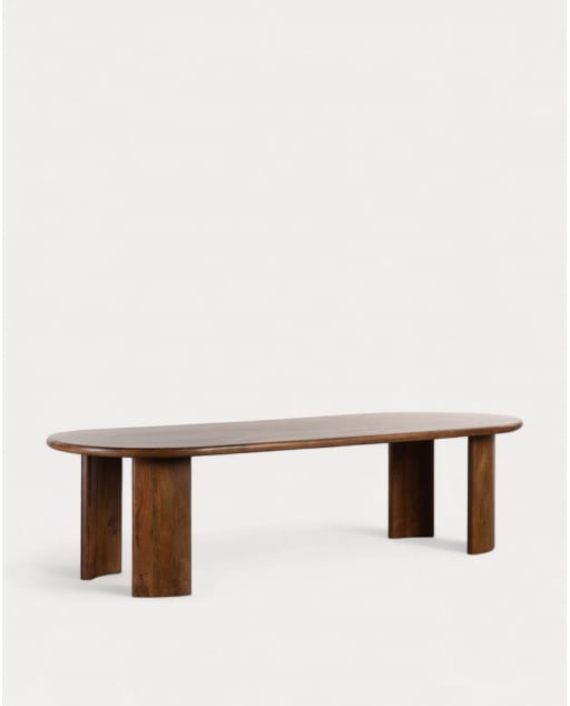 Mesa de Comedor Ovalada de Madera de Mango (300x110 cm) Leno
