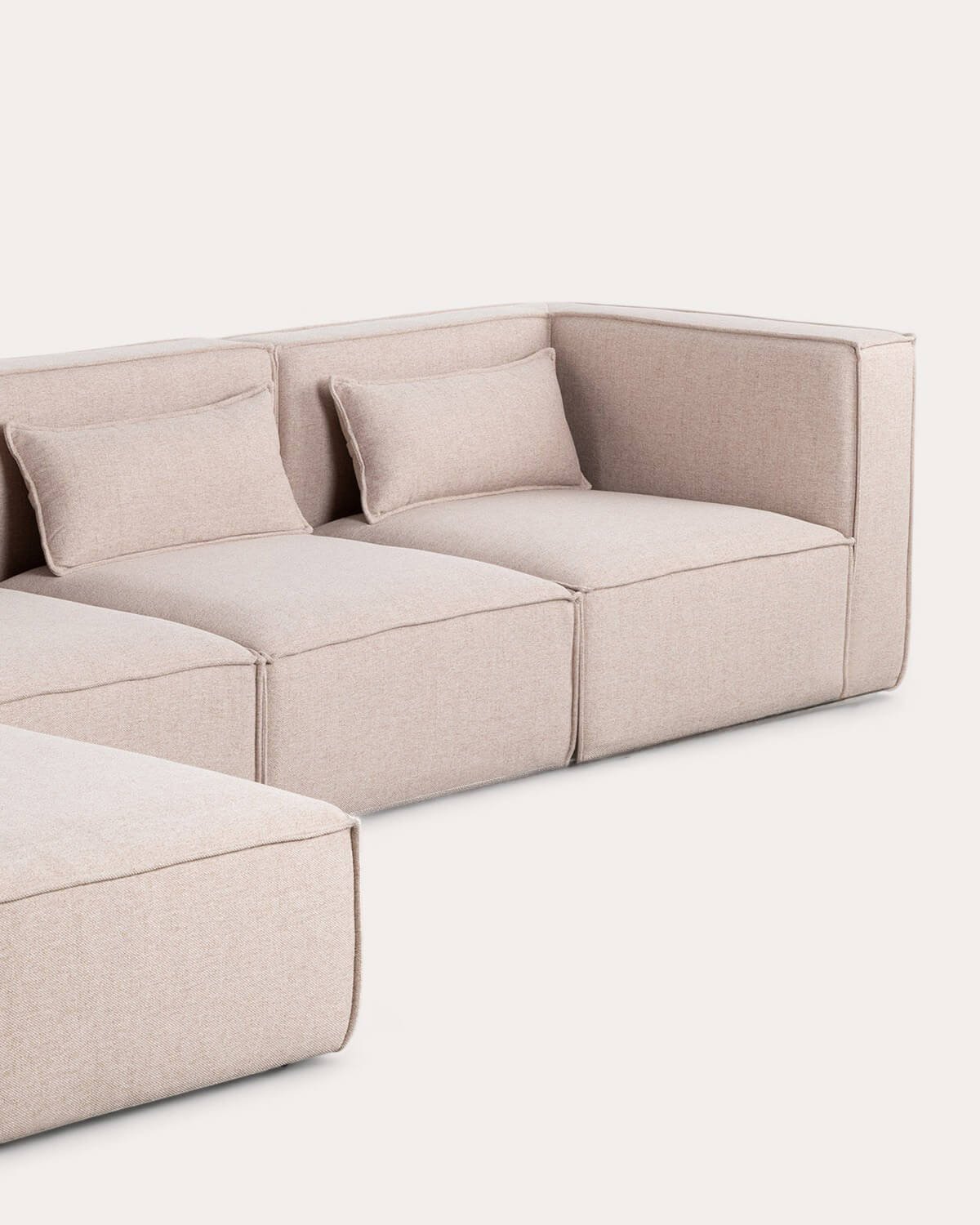 Sofá Modular de 4 Piezas con 2 Sillones Esquineros y Puff de Tela Kilhe, imagen de galería 4