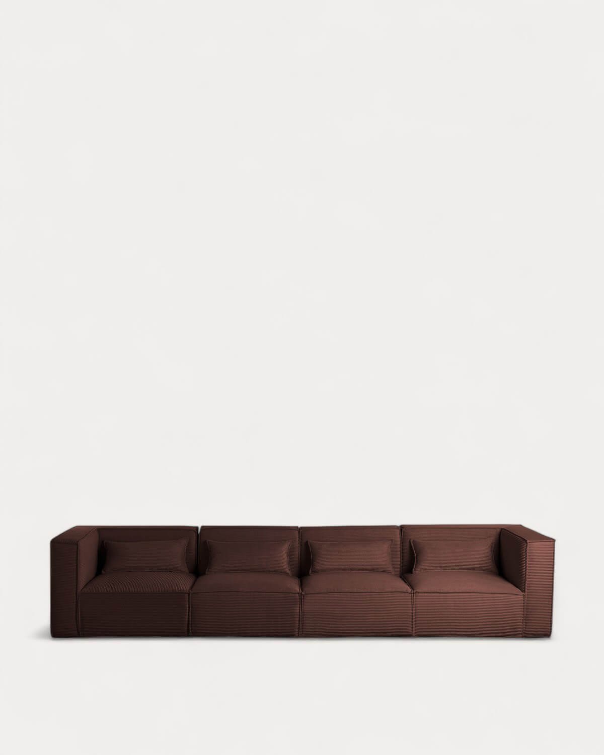 Sofá Modular de 4 Piezas con 2 Sillones Esquineros de Pana Gruesa Kilhe