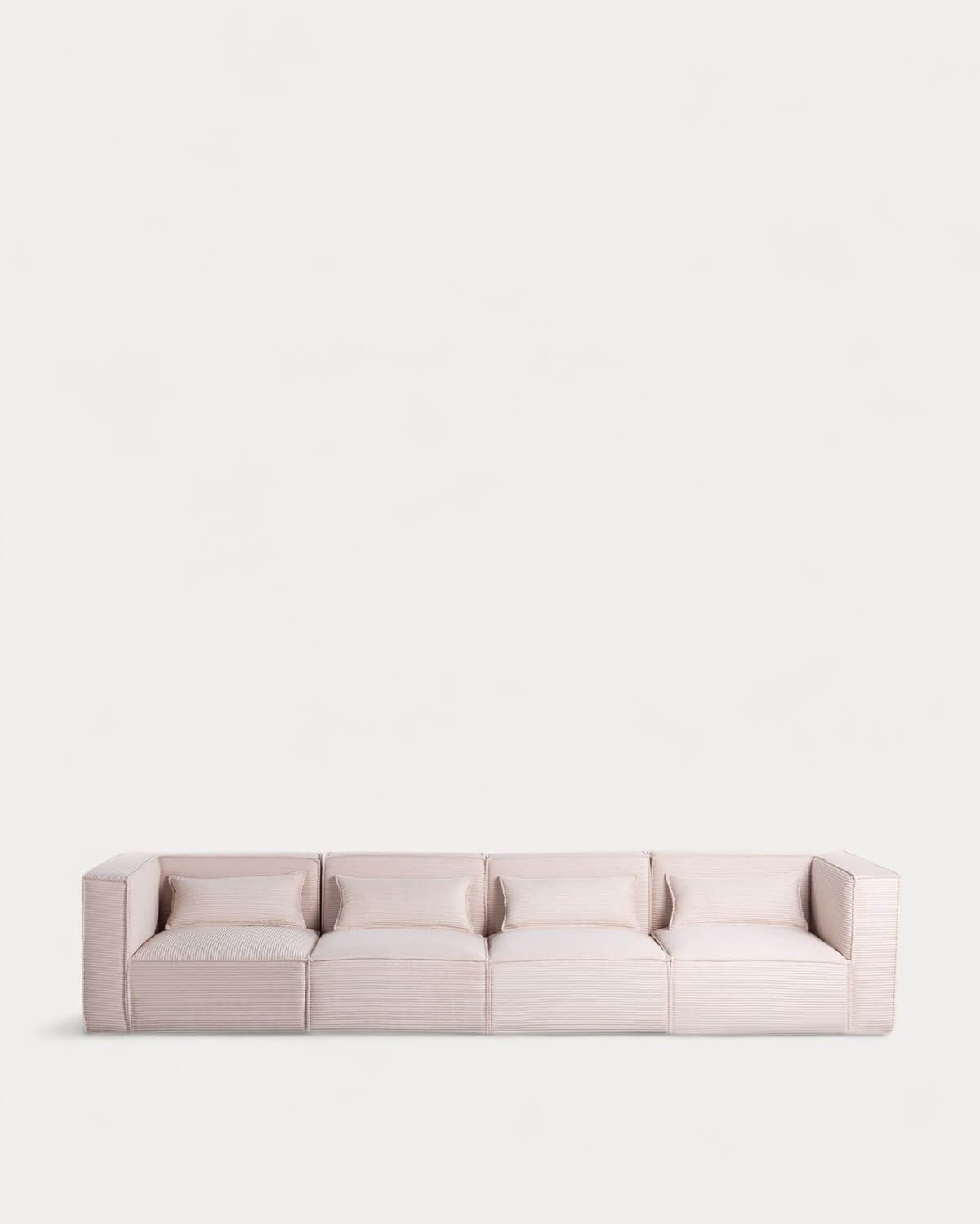 Sofá Modular de 4 Piezas con 2 Sillones Esquineros de Pana Gruesa Kilhe