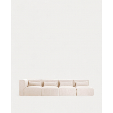 Sofá Modular de 4 piezas con 3 Sillones de Tela Bouclé Kilhe Bouclé -Blanco Alabaster - The Masie