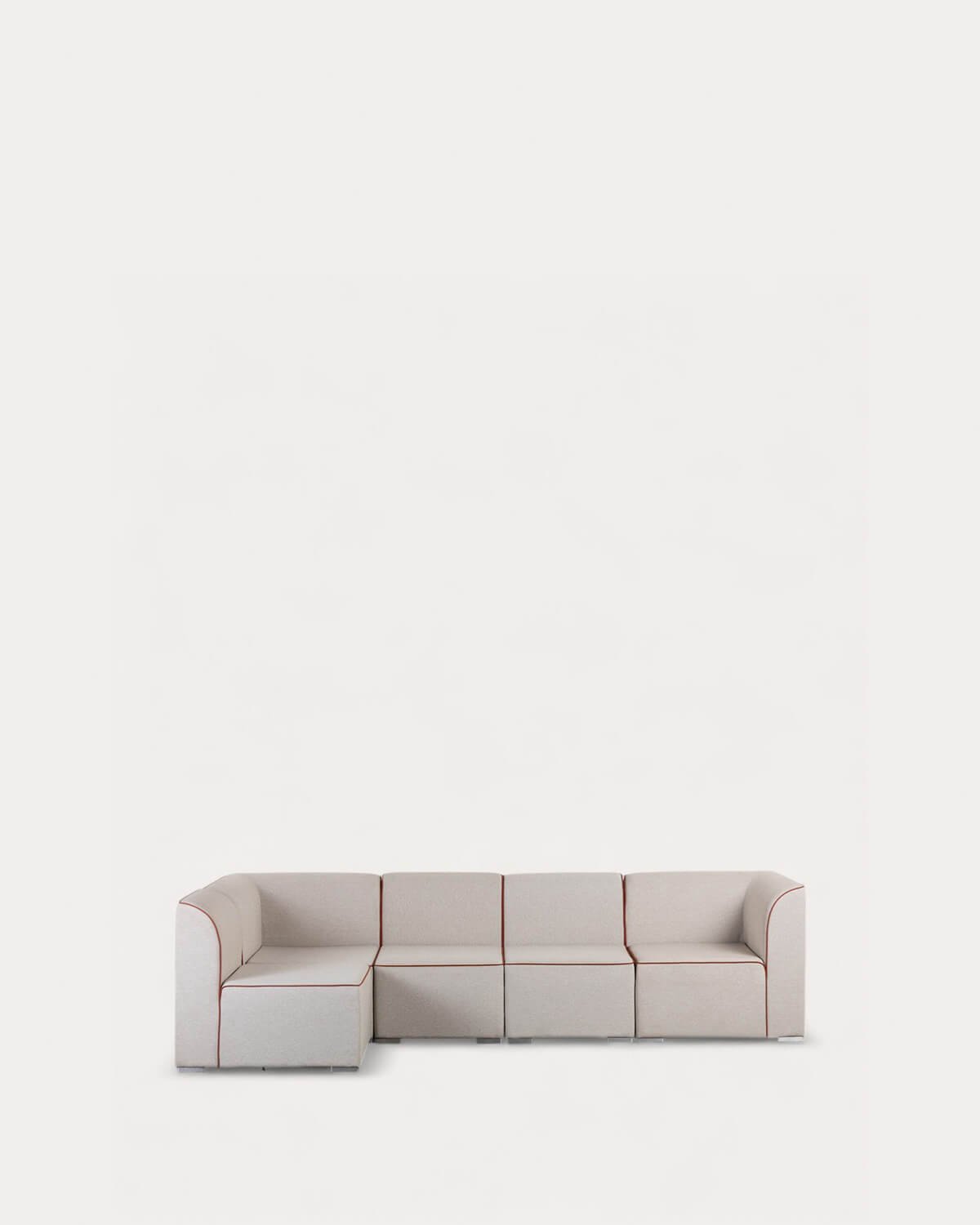 Sofá Modular de Jardín 5 Piezas con 2 Esquineros y 3 Sillones de Tela Lagos