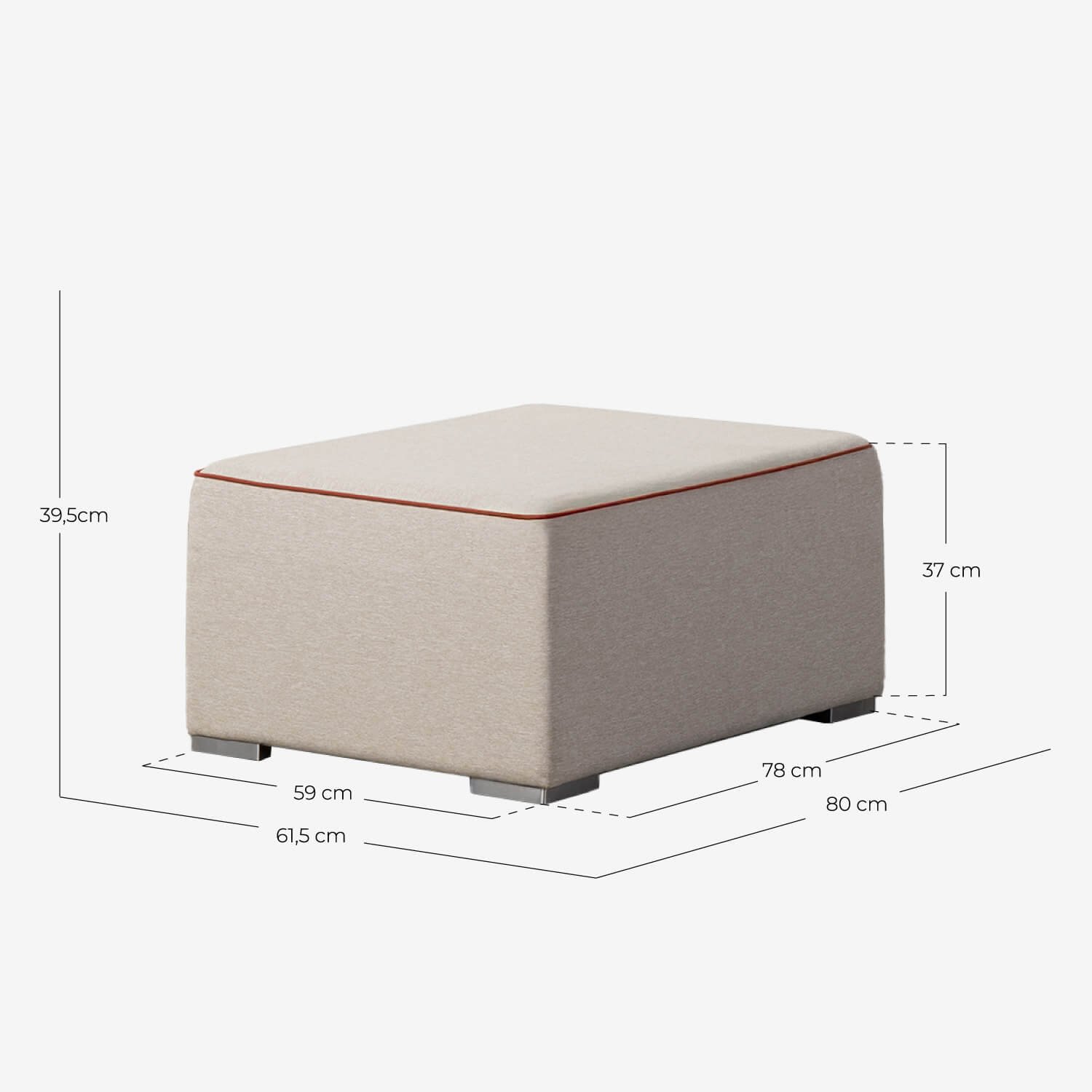 Sofá Modular de Jardín 5 Piezas con 2 Esquineros y 3 Sillones de Tela Lagos, medidas