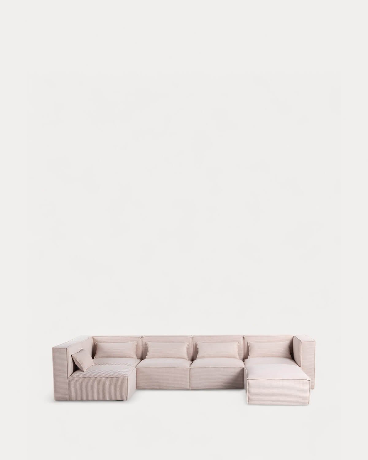 Sofá Modular de 5 piezas con Puff de Pana Gruesa Kilhe