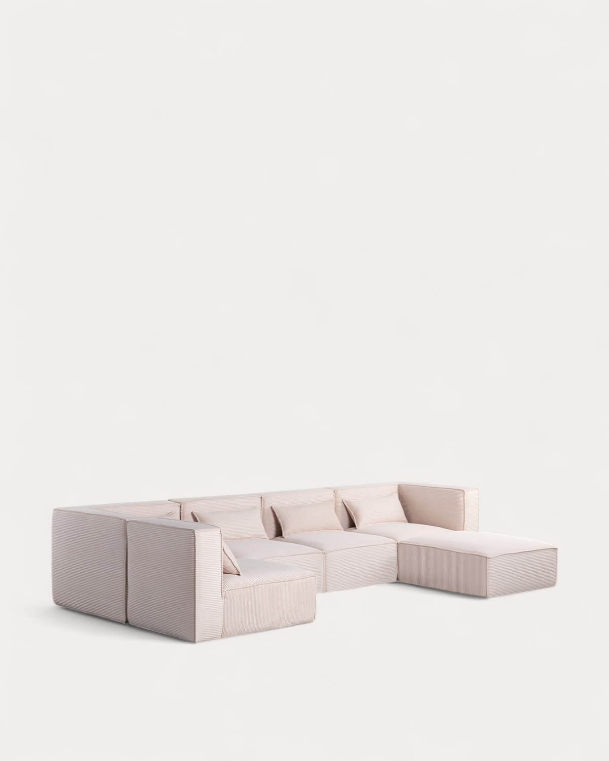 Sofá Modular de 5 piezas con Puff de Pana Gruesa Kilhe, imagen de galería 1