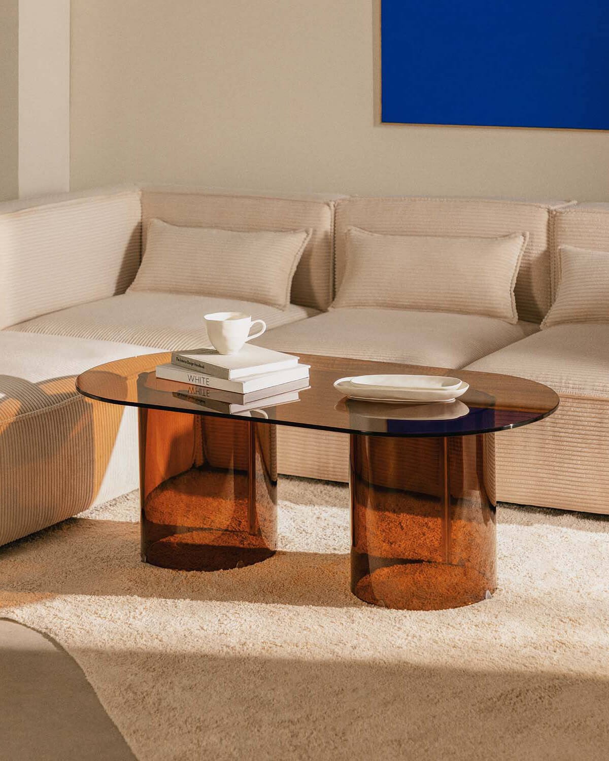 Sofá Modular de 5 piezas con Puff de Pana Gruesa Kilhe, imagen de galería 2