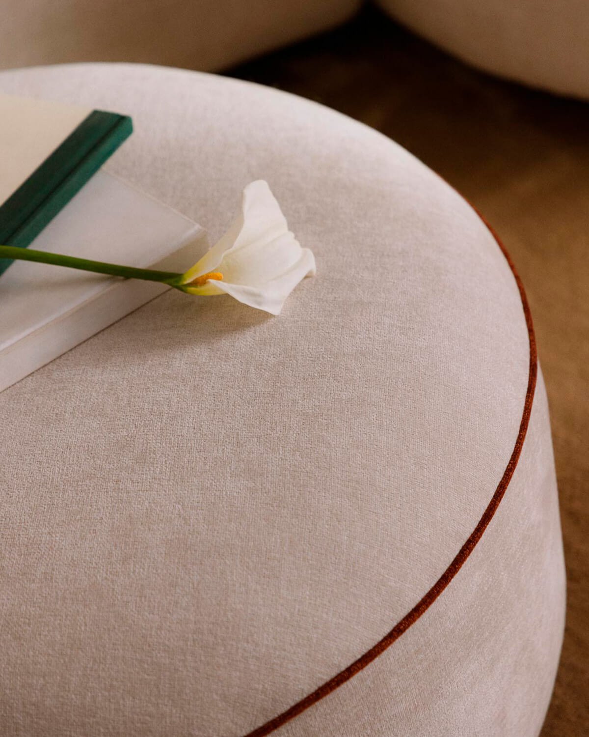 Módulo Puff Redondo de Tela para Sofá Ilham, imagen de galería 3