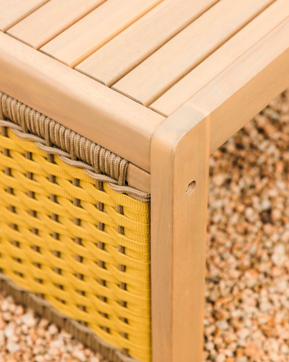 Mesa de Centro de Madera de Acacia y Cuerda (100x50 cm) Mirle , imagen de galería 3