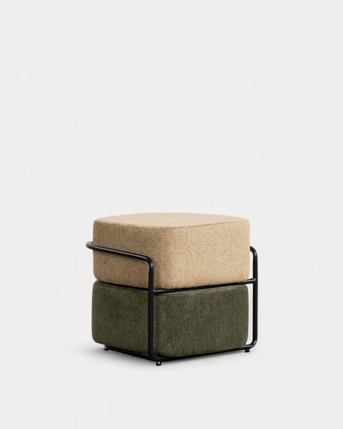 Puff Rectangular con Cojin Desmontable de Tela Elin, imagen de galería 1