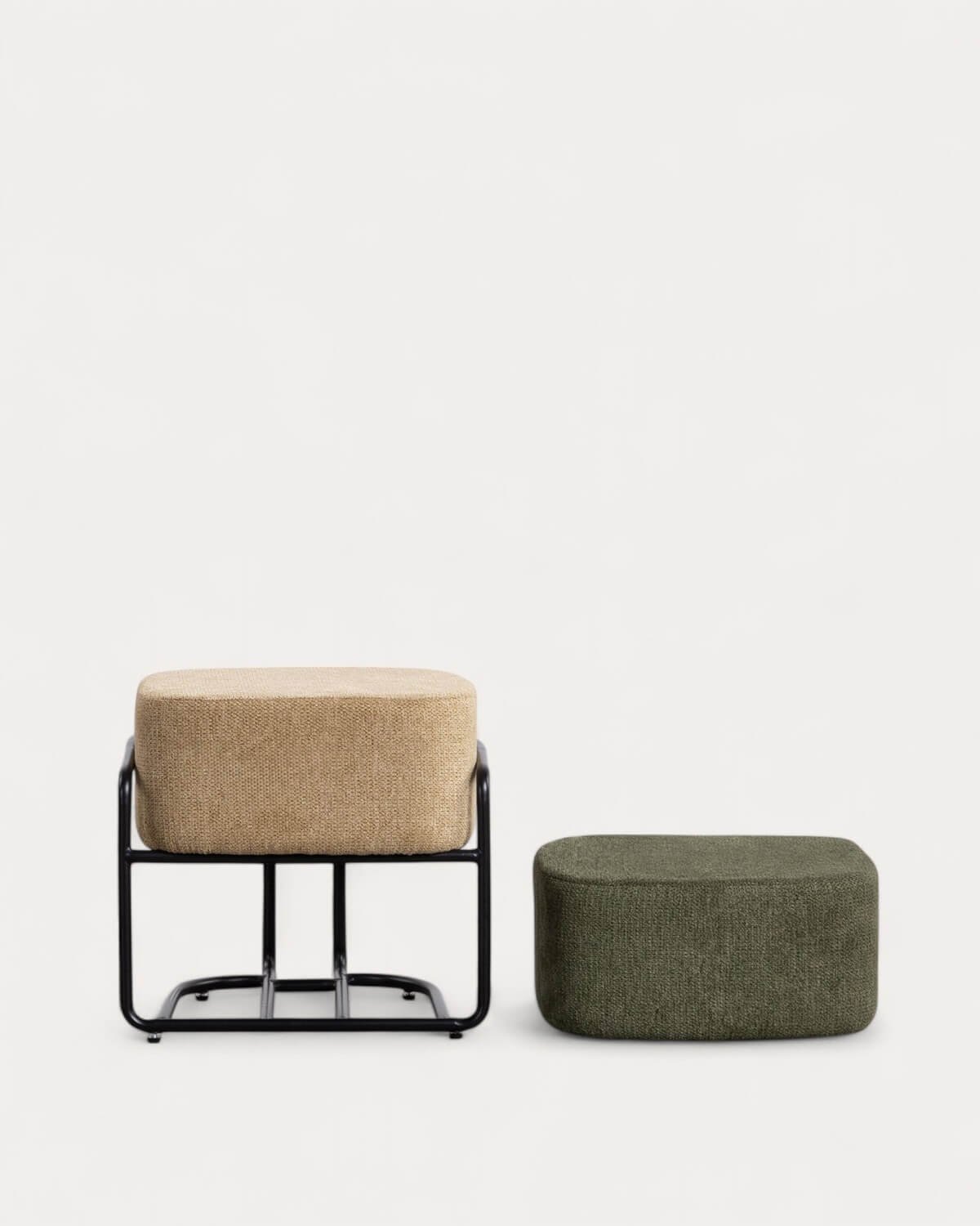 Puff Rectangular con Cojin Desmontable de Tela Elin, imagen de galería 4