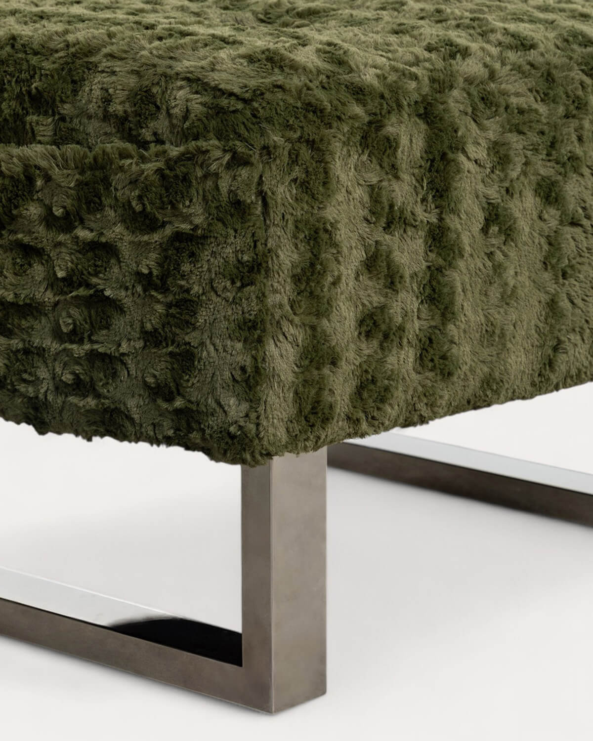 Puff Reposapiés de Tela 70s Furry, imagen de galería 6