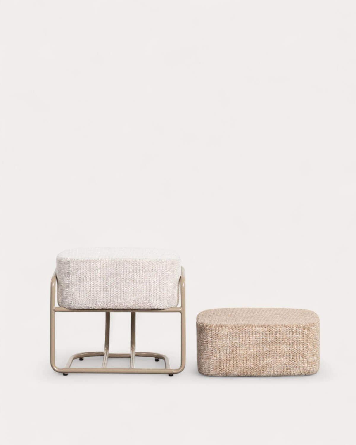 Puff Rectangular con Cojin Desmontable de Tela Elin Soft, imagen de galería 2