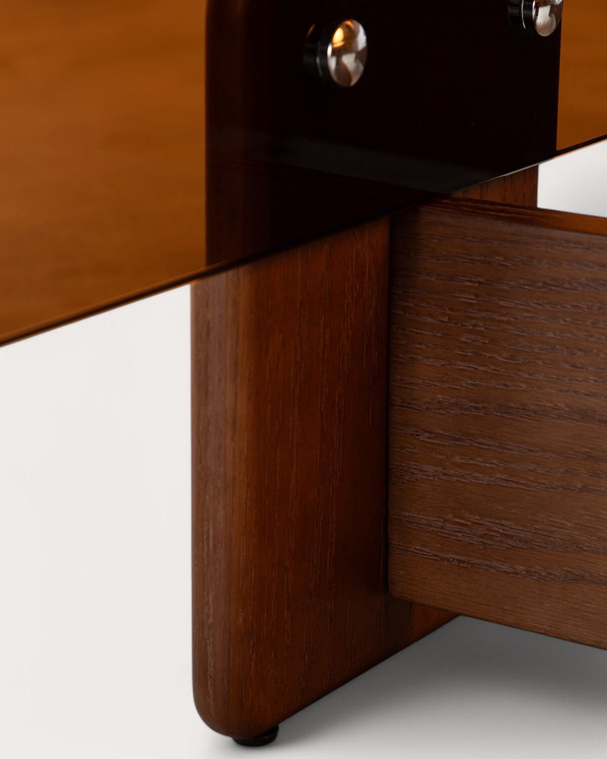 Mesa de Centro Rectangular de Cristal Curvado y Madera (120x60 cm) Clery, imagen de galería 8