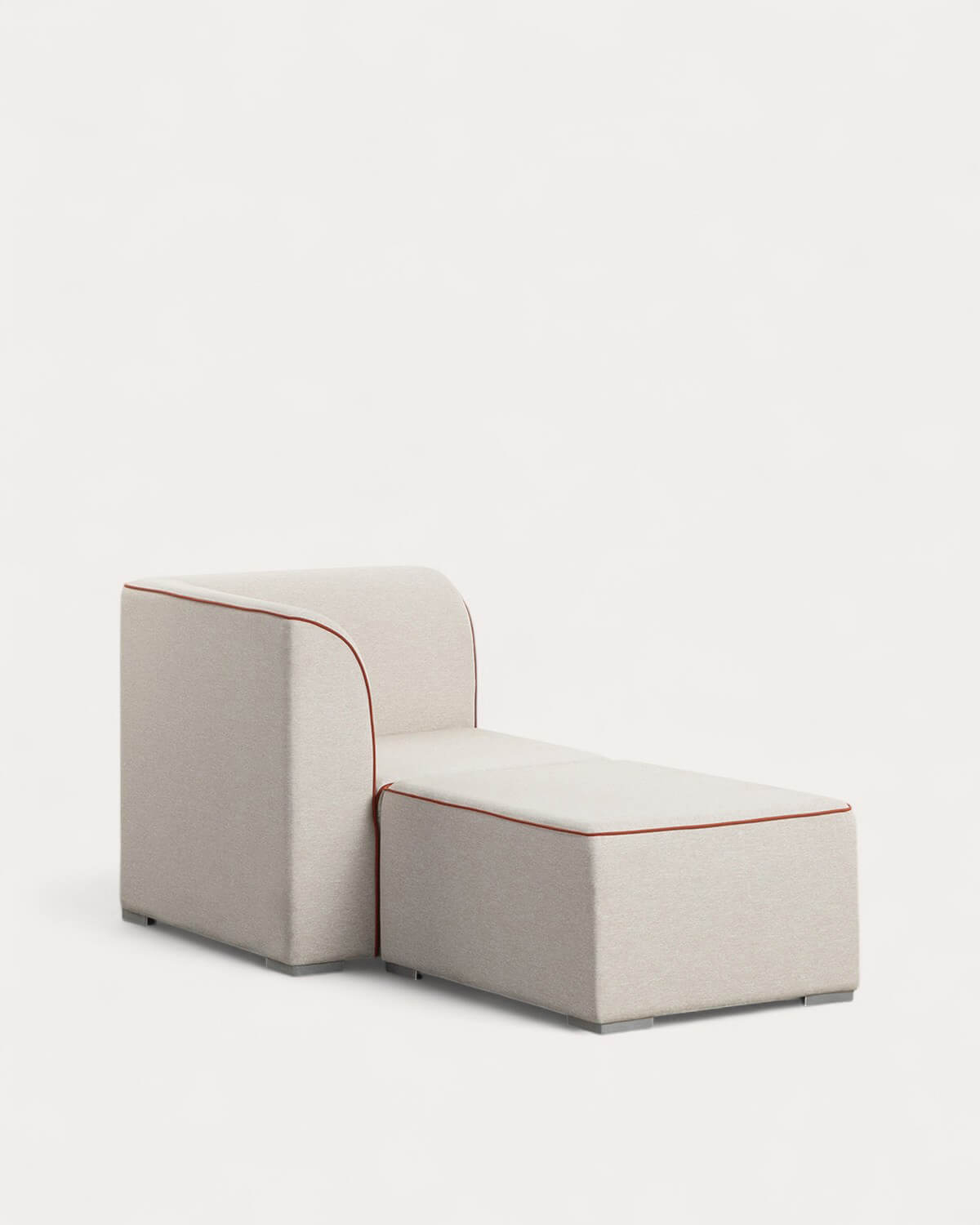Sillón Esquinero de Jardín Modular con Puff de Tela Lagos, imagen de galería 1