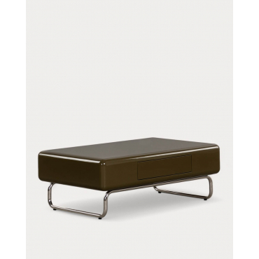 Mesa de Centro Rectangular de Madera y Metal (110x70 cm) Candela Colours Verde Nori - The Masie