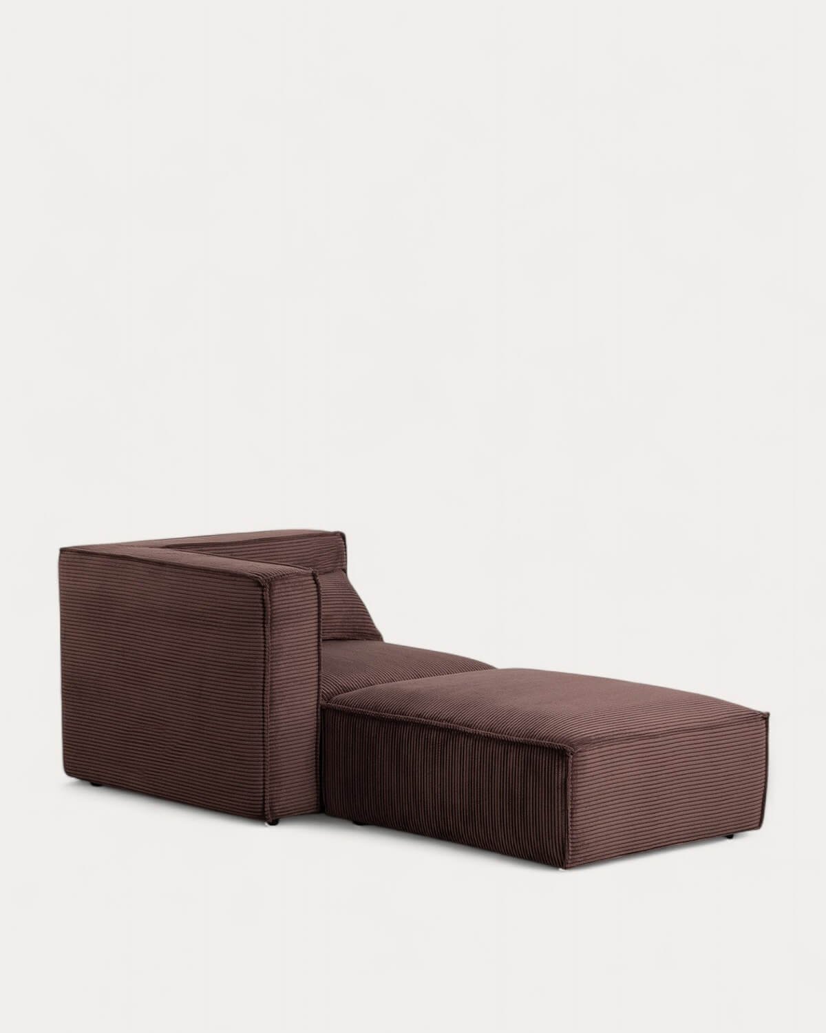Sillón Esquinero Modular con Puff de Pana Gruesa Kilhe
