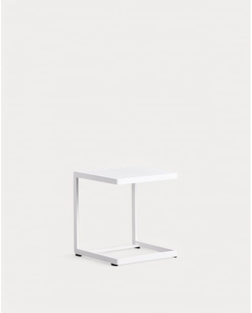 Mesa Auxiliar de Aluminio (40x40 cm) Kreta Colours - Blanco Polar