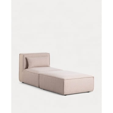 Sillón Modular con Puff de Tela Kilhe Tela -Beige Seashell - The Masie