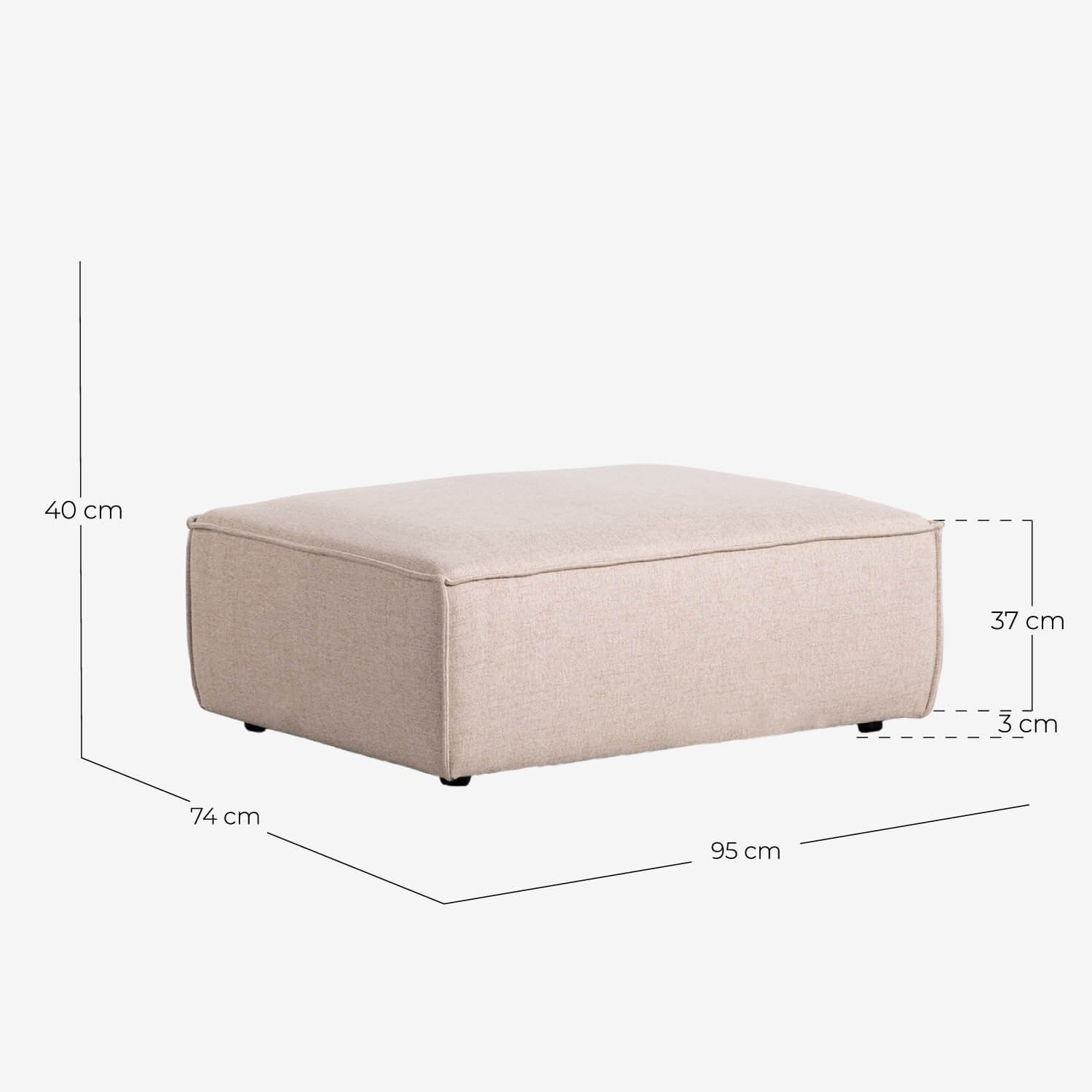 Sillón Modular con Puff de Tela Kilhe, imagen de galería 6