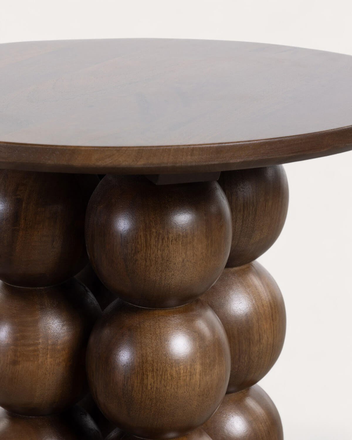 Mesa Auxiliar Redonda de Madera de Mango (Ø50 cm) Demian, imagen de galería 3