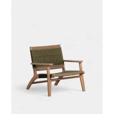 Pack 2 Sillones de Jardín de Madera de Acacia y Cuerda Mirle Verde Nori - The Masie