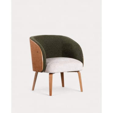 Pack 2 Sillones de Madera y Tela Meria Verde Nori - The Masie