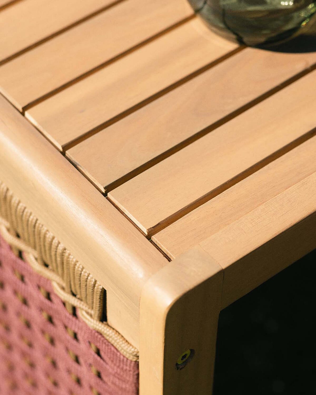 Mesa Auxiliar de Madera de Acacia y Cuerda (40x40 cm) Mirle , imagen de galería 3