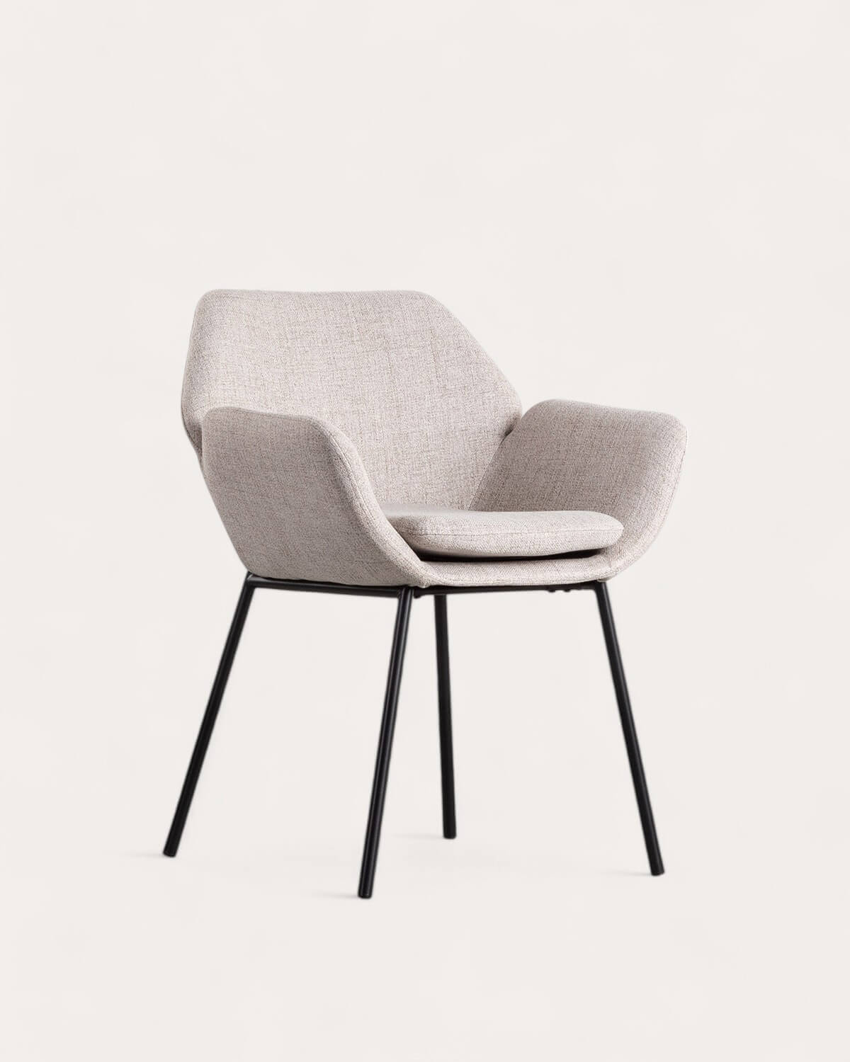 Silla de Comedor de Metal con Reposabrazos y Tela Eider, imagen de galería 1