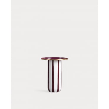 Mesa Auxiliar Redonda de Metal (Ø40,7 cm) Gela Rojo Vino - The Masie