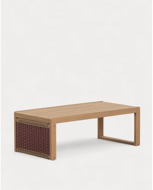 Mesa de Centro de Madera de Acacia y Cuerda (100x50 cm) Mirle