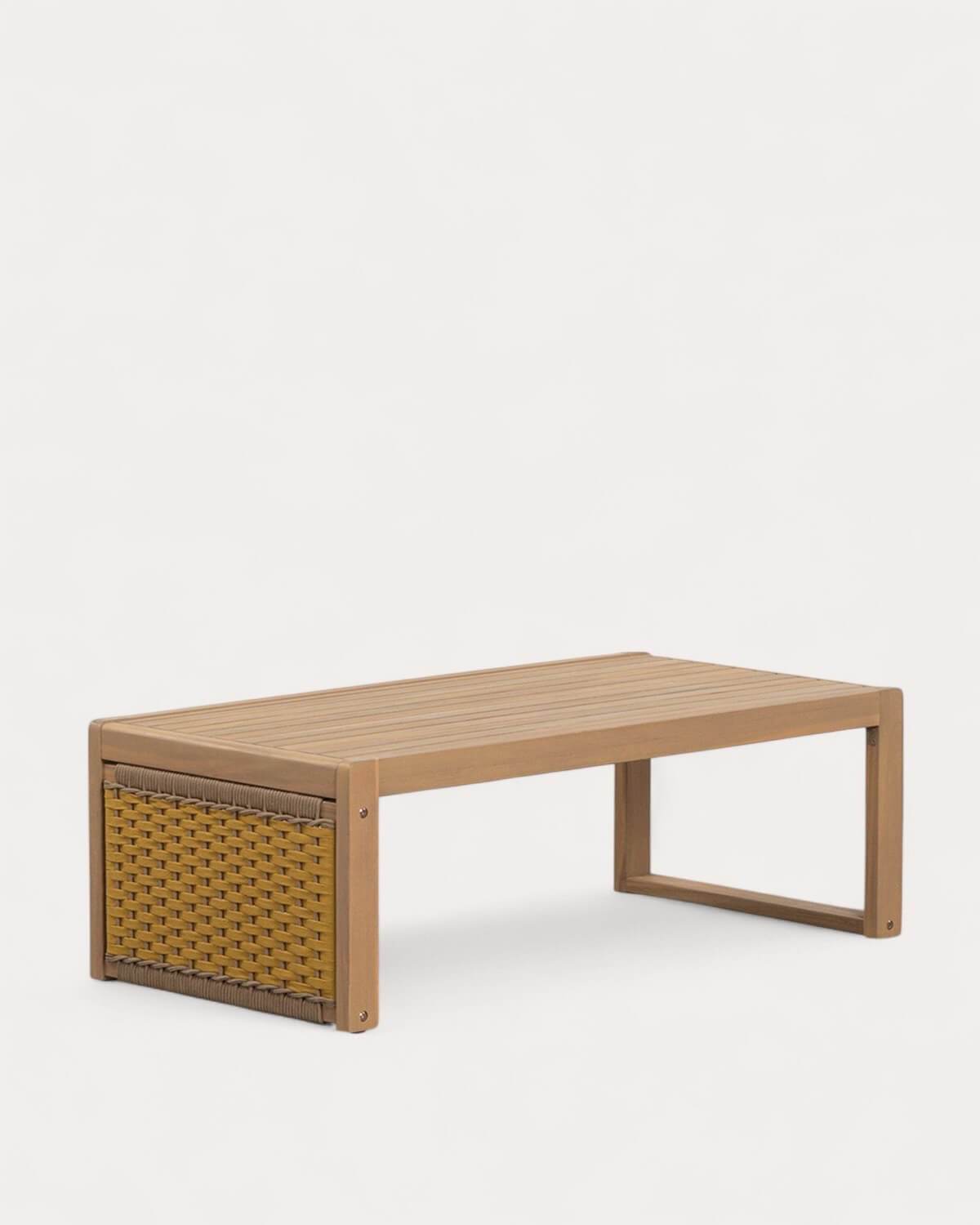 Mesa de Centro de Madera de Acacia y Cuerda (100x50 cm) Mirle , imagen de galería 1