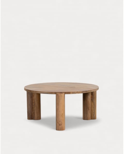 Mesa de Centro Redonda con Tablero de Madera de Mango (Ø85 cm) Ethel