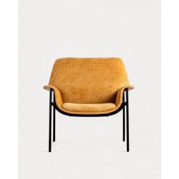 Pack 2 Butacas con Reposabrazos de Madera y Tela Rinu Amarillo Curry - The Masie