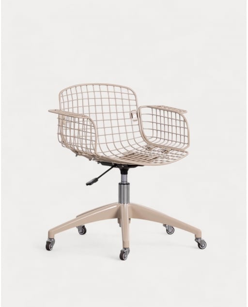 Silla de Escritorio Vintage con Respaldo Bajo de Metal Aras - Marrón Arabia