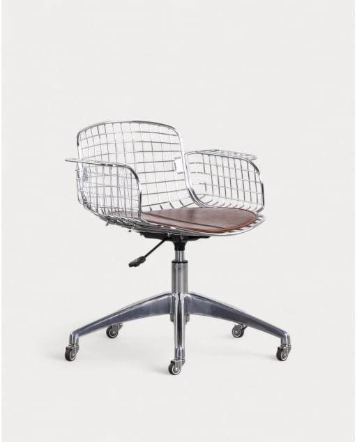 Silla de Escritorio Vintage con Respaldo Bajo de Metal Aras