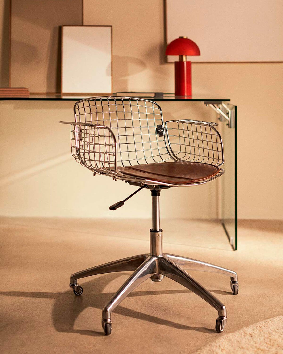 Silla de Escritorio Vintage con Respaldo Bajo de Metal Aras, imagen de galería 2