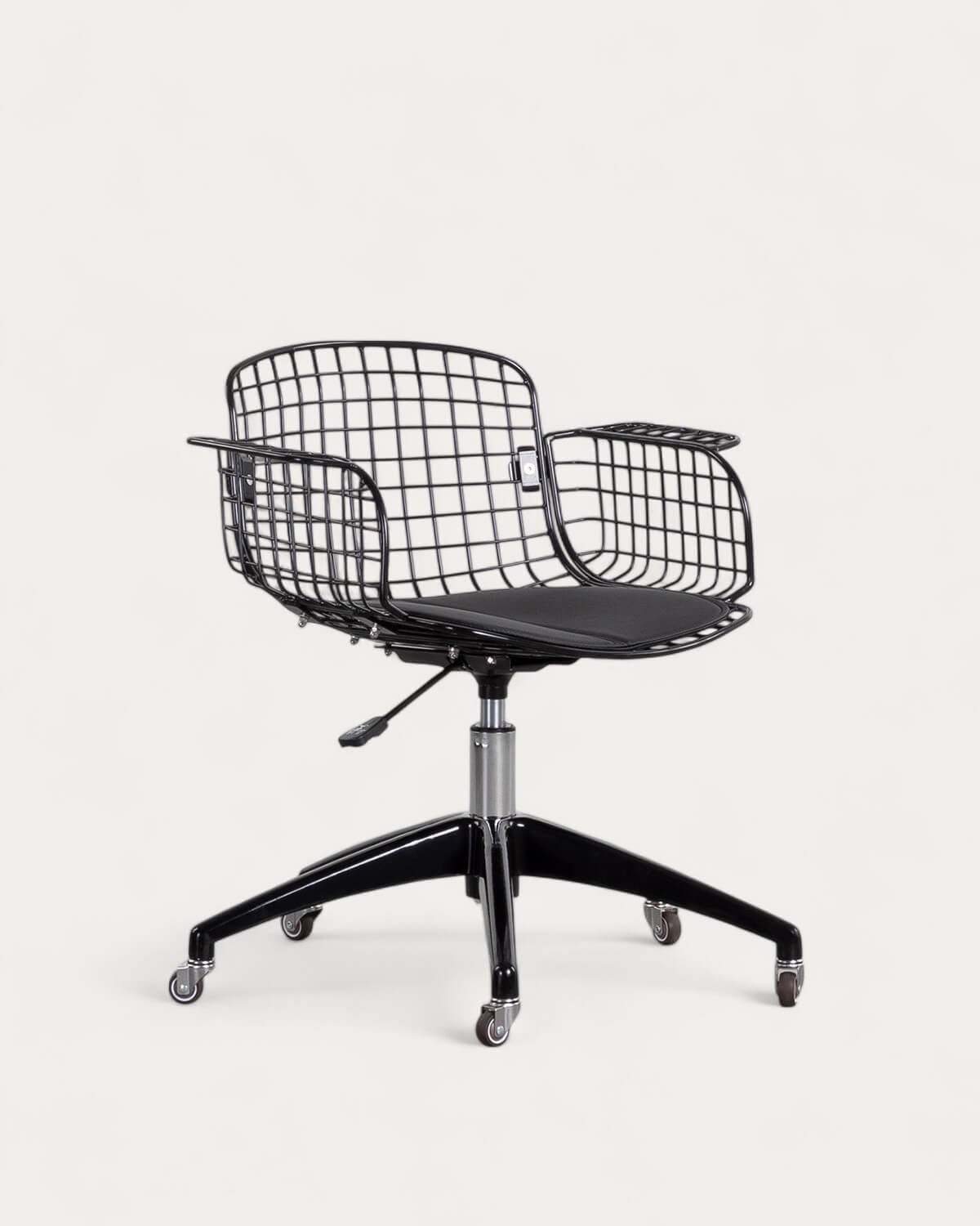 Silla de Escritorio Vintage con Respaldo Bajo de Metal Aras, imagen de galería 1
