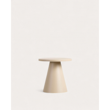 Mesa Auxiliar Redonda de Metal (Ø45,7 cm) Remor Beige Seashell - The Masie