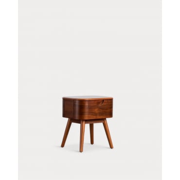 Pack 2 Mesitas de Noche con Cajón de Madera (45,5X36 cm) Tika Madera Oscura - The Masie