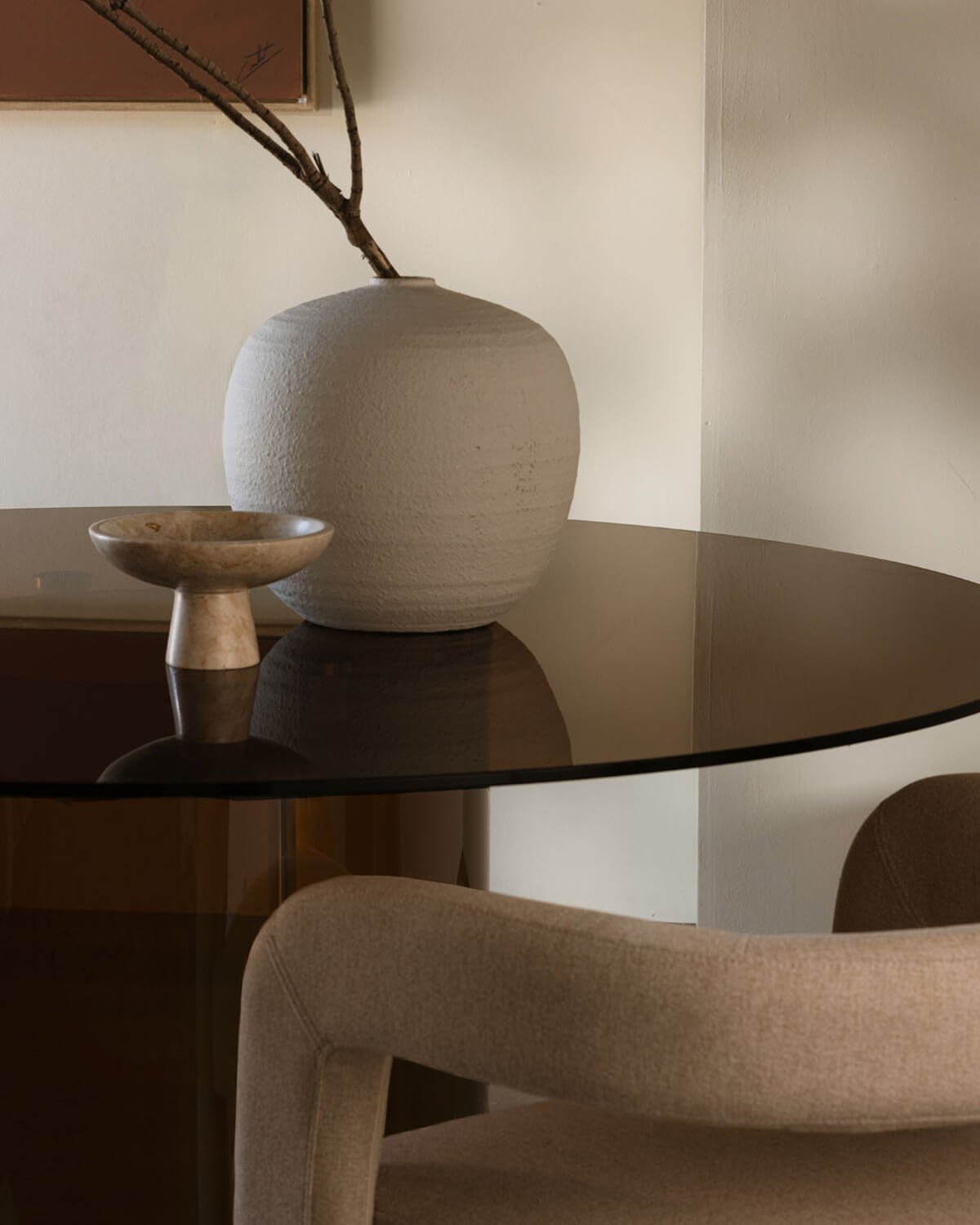 Mesa de Comedor Redonda de Cristal Templado (Ø140 cm) Kolu, imagen de galería 3