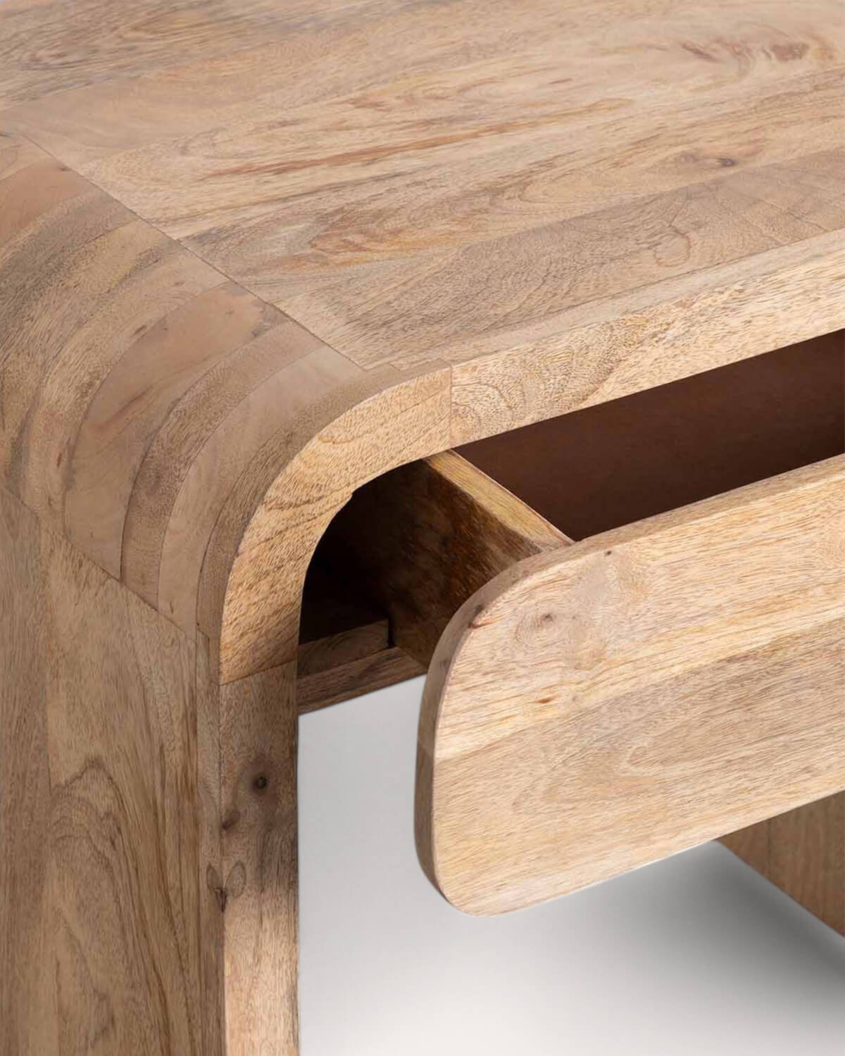 Mesita de Noche XL con Cajón de Madera de Mango (61x45,5 cm) Vanile, imagen de galería 6