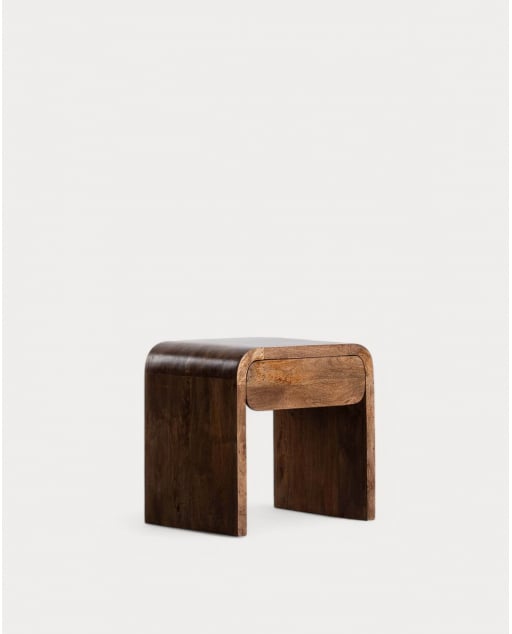 Mesita de Noche XL con Cajón de Madera de Mango (61x45,5 cm) Vanile