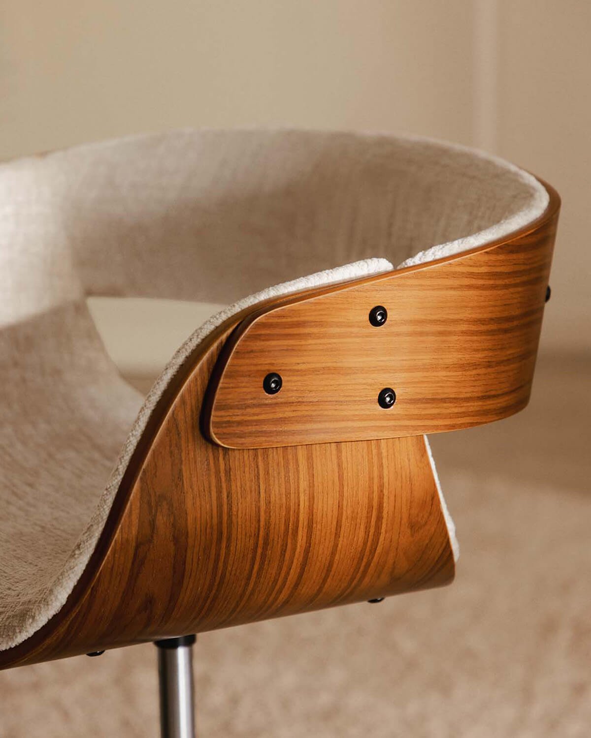 Silla de Escritorio Regulable de Madera y Tela Berlin, imagen de galería 3