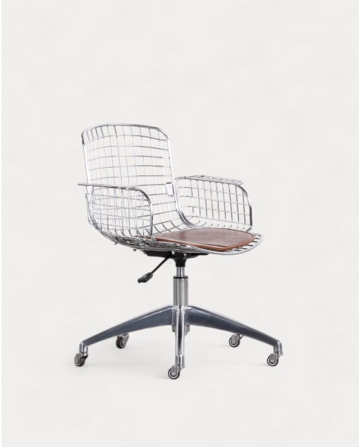 Silla de Escritorio Vintage con Respaldo Alto de Metal Aras