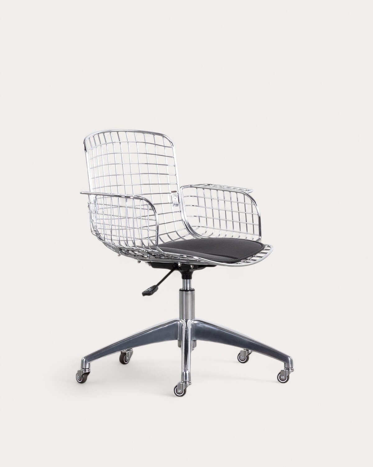 Silla de Escritorio Vintage con Respaldo Alto de Metal Aras, imagen de galería 1