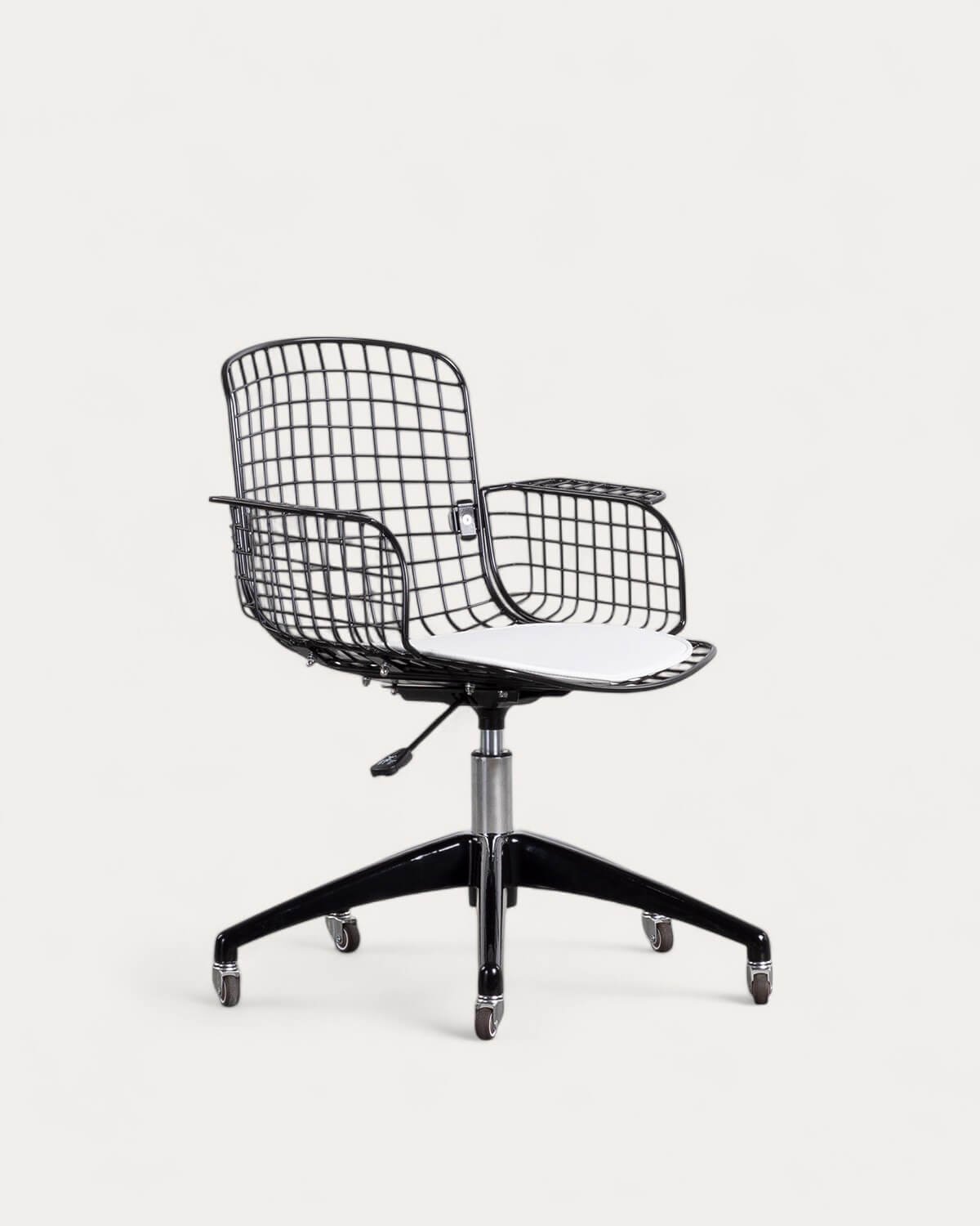 Silla de Escritorio Vintage con Respaldo Alto de Metal Aras, imagen de galería 1
