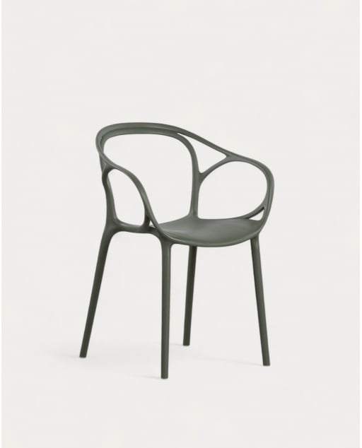 Silla de Comedor de Polipropileno con Reposabrazos Erbra - Verde Nori