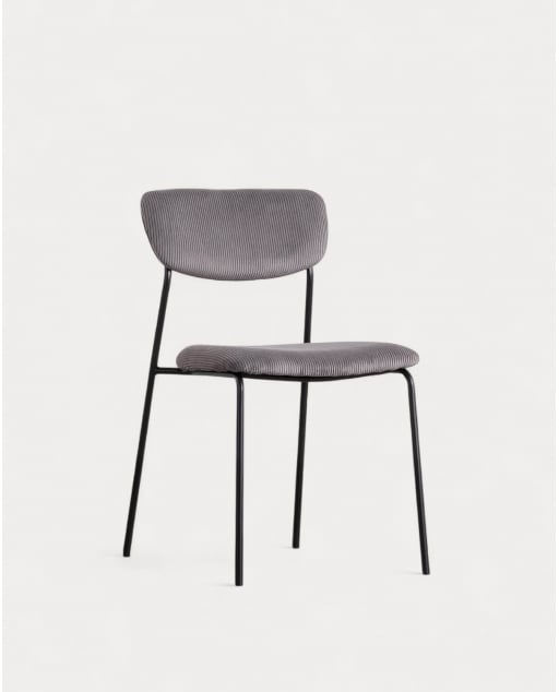 Silla de Comedor de Metal y Pana Morgan