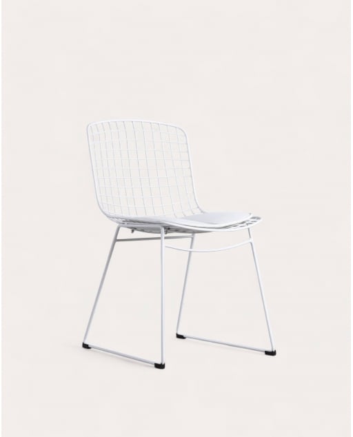 Silla de Comedor de Metal Respaldo Alto Aras - Blanco